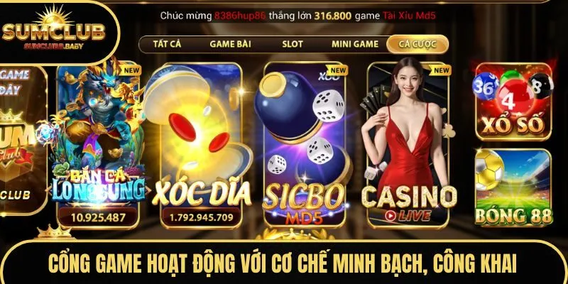 Cổng game hoạt động với cơ chế minh bạch, công khai