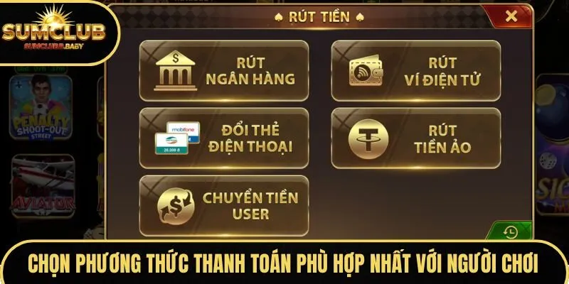 Chọn phương thức thanh toán tiện lợi nhất với người chơi